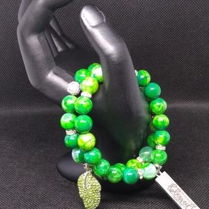 "GreenLeaf" Bracelet Set